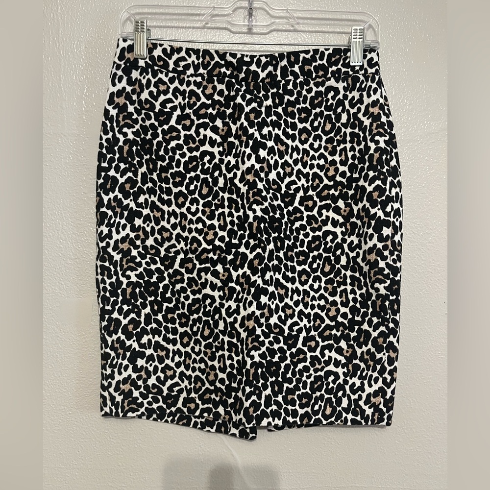 J.Crew leopard pencil skirt sz 0